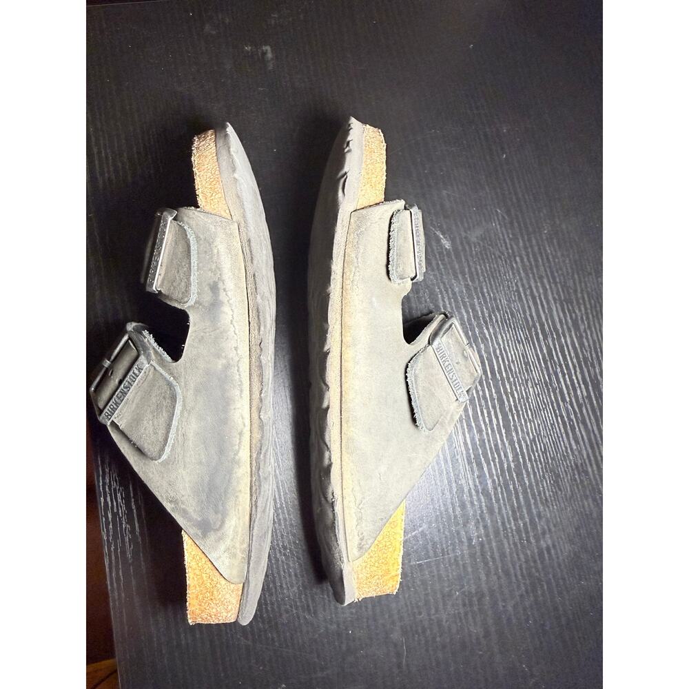 Birkenstock Arizona Black Sandals Womens Size 37 US 6 Birko Flor Comfort Slides - Picture 9 of 9